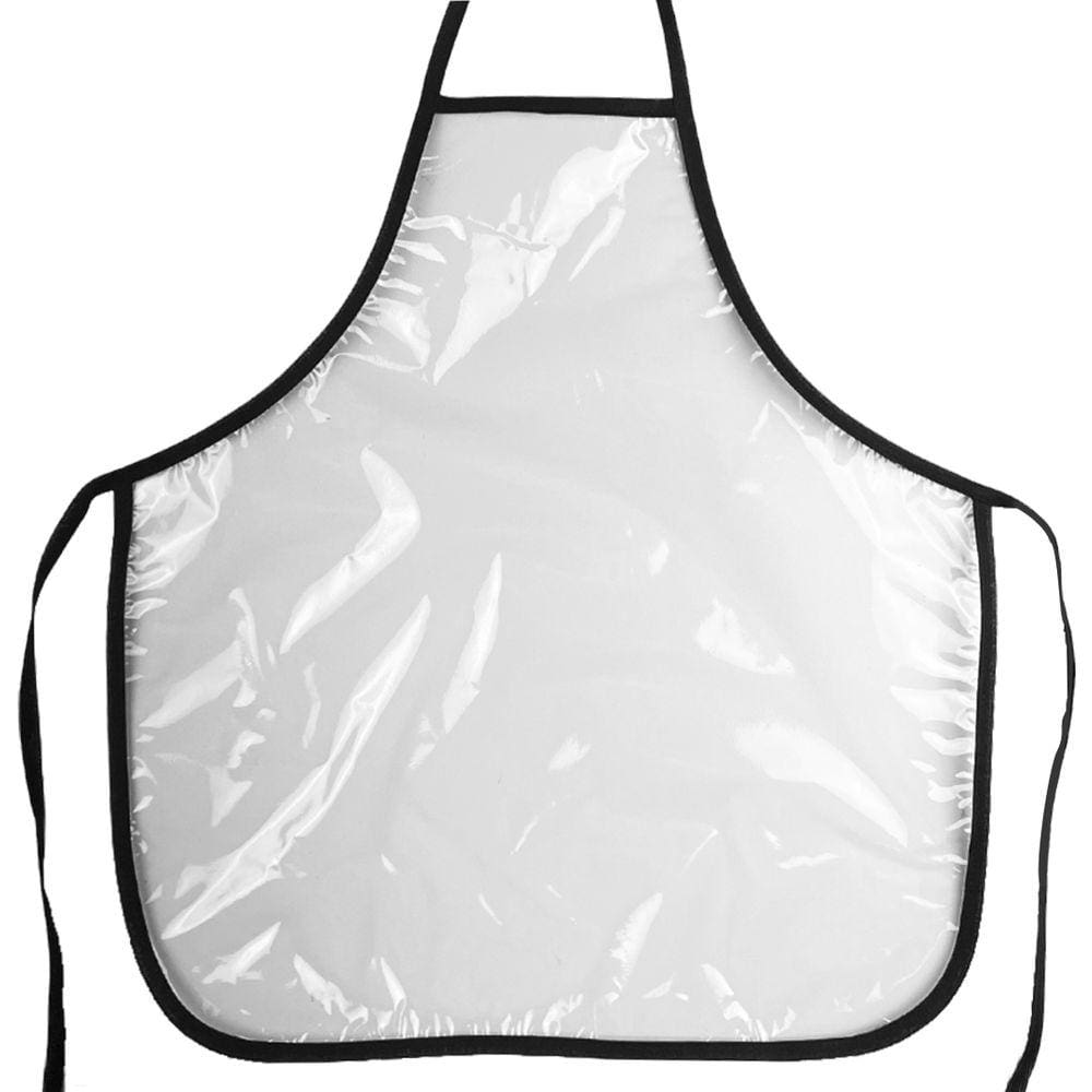 Avental Infantil Escolar Pintura Plástico Transparente Preto