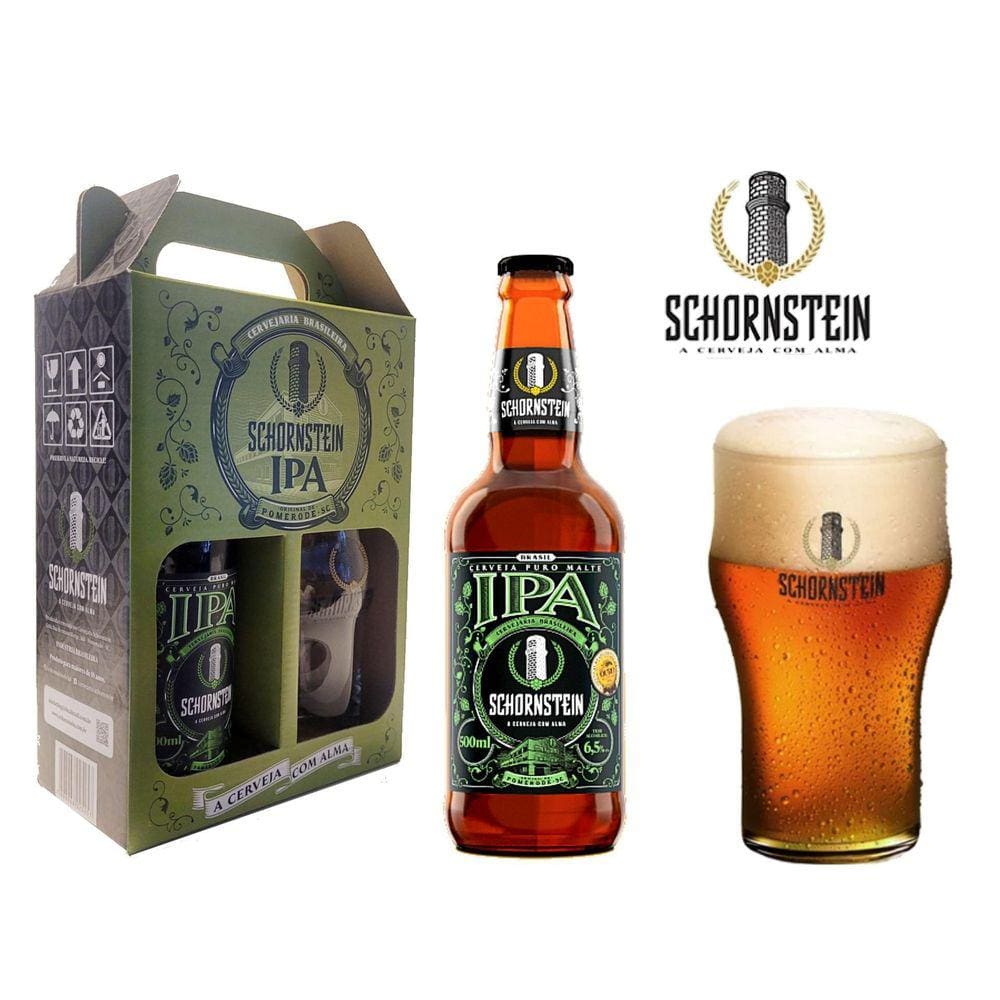 Kit Cerveja Schornstein Ipa 500 Ml E Copo Pint 473 Ml