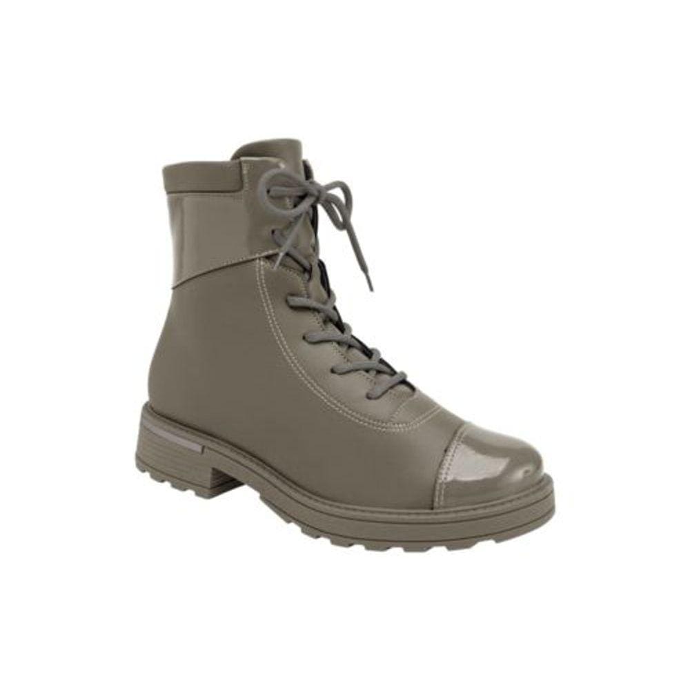 Bota Gisa Cano Curto Anabela Médio Taupe Picadilly 735025