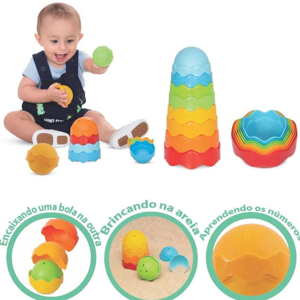 Brinquedo Didático Torre Mágica Colorida - Mercotoys