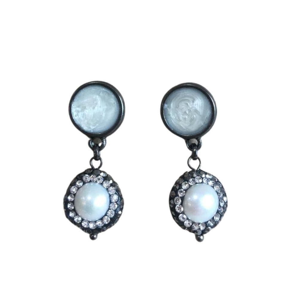 Brinco Pérola Cravejada Armazém Rr Bijoux