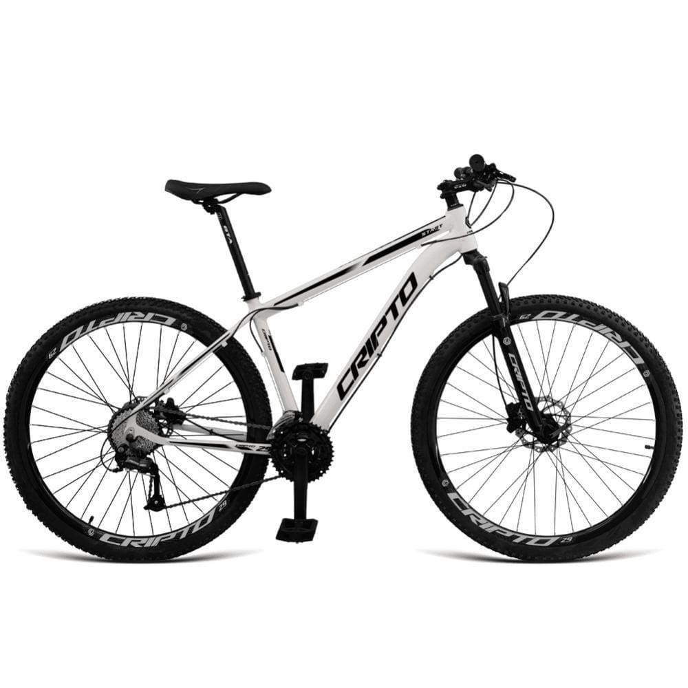 Bicicleta Aro 29 Cripto 24v Acera Freio Hidraulico Trava-k7 - Branco-preto - 19" Branco-preto