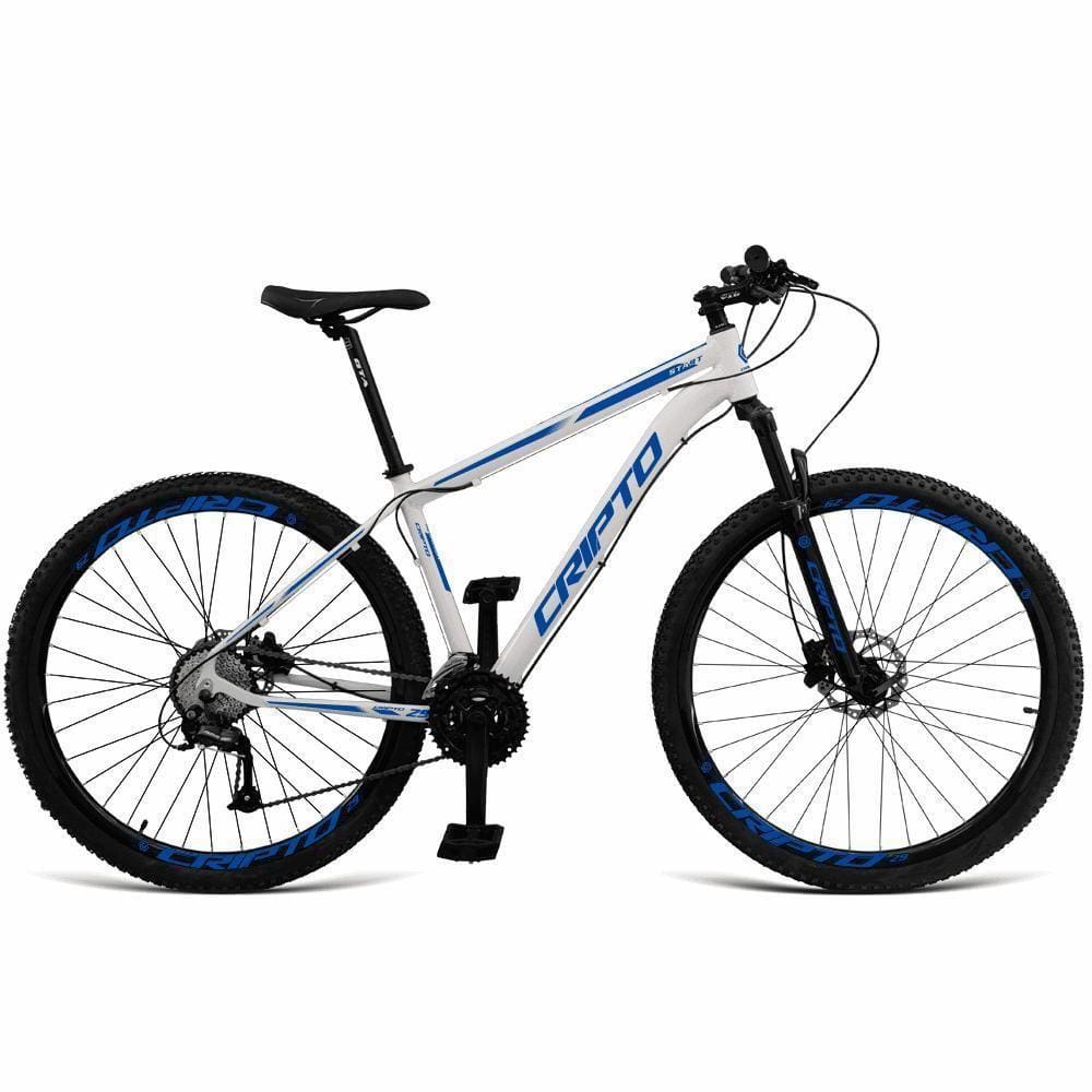 Bicicleta Aro 29 Cripto 24 Marchas Shimano Freios Hidraulica - Branco-azul - 21” Branco-azul