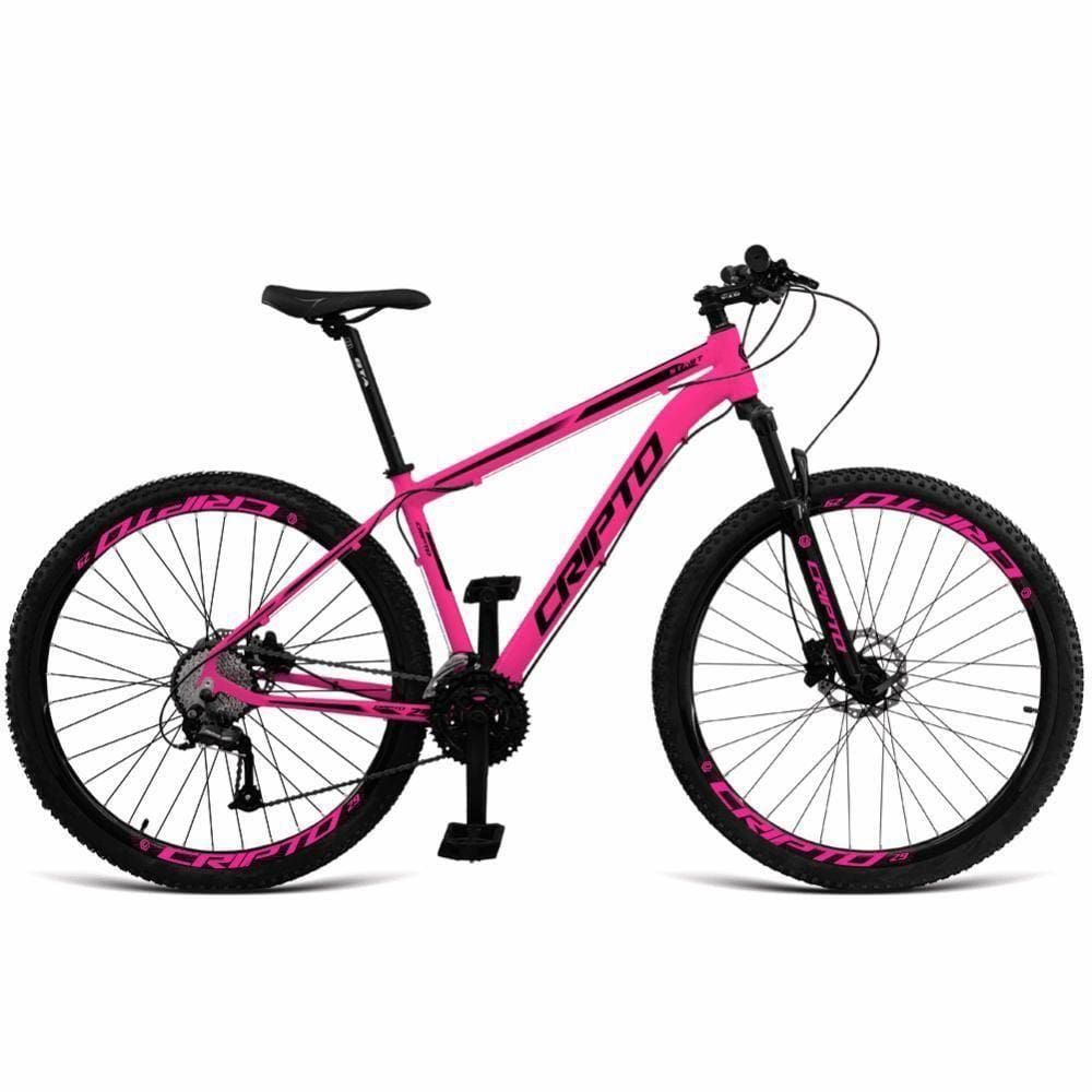 Bicicleta Aro 29 Cripto 24v Acera Freio Hidraulico Trava-k7 - Rosa-preto - 21" Rosa-preto