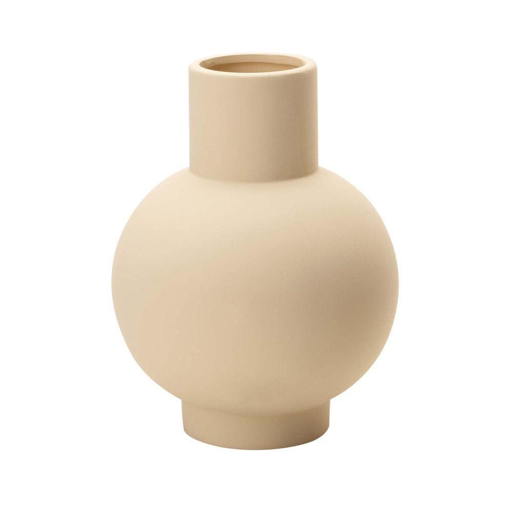 Vaso Decorativo em Cerâmica para Sala de Estar Bege 24 cm M02 - D`Rossi
