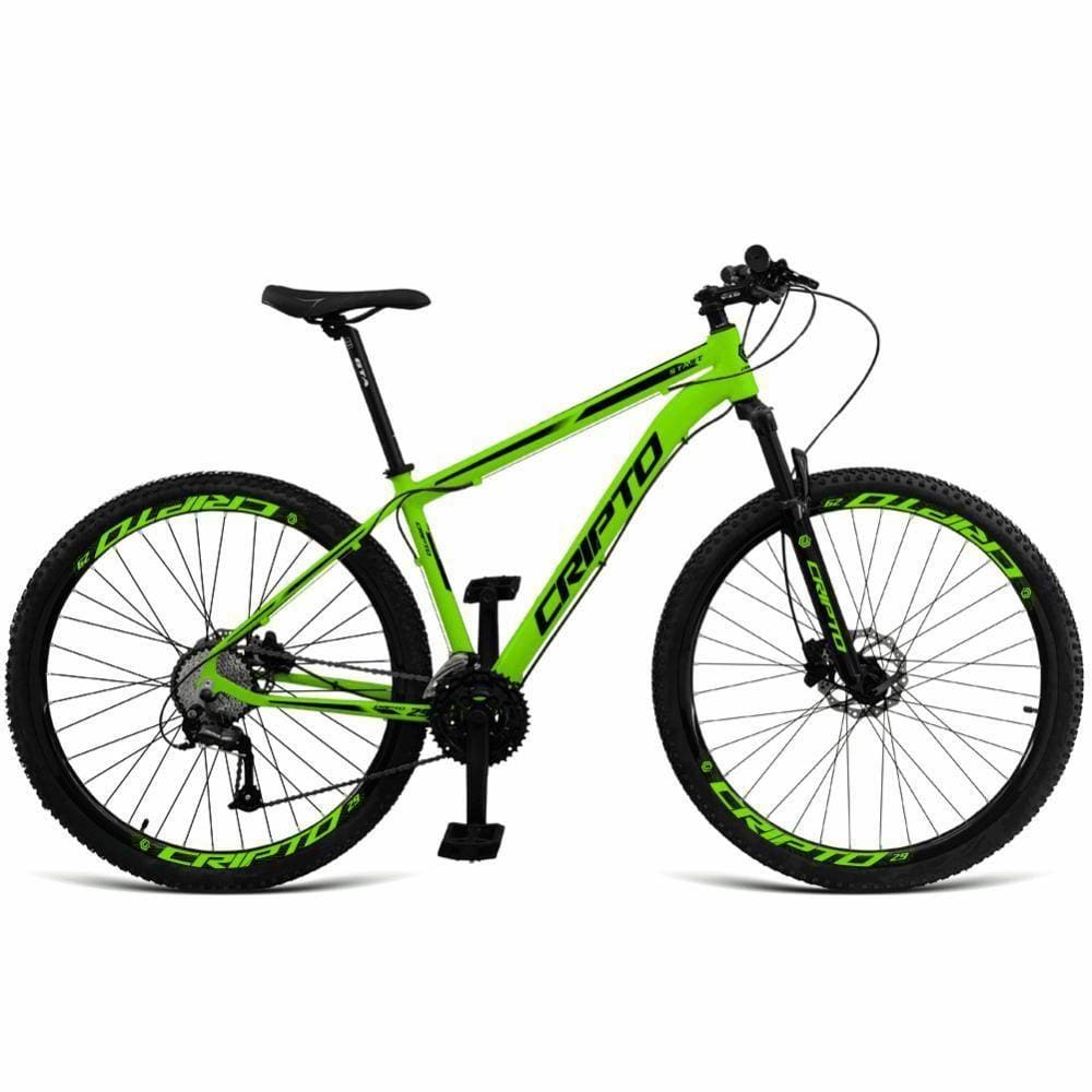 Bicicleta Aro 29 Cripto 24v Acera Freio Hidraulico Trava-k7 - Verde-preto - 19" Verde-preto
