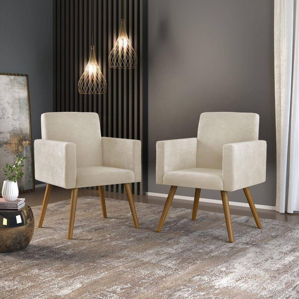 Kit 02 Poltronas Sala bege
