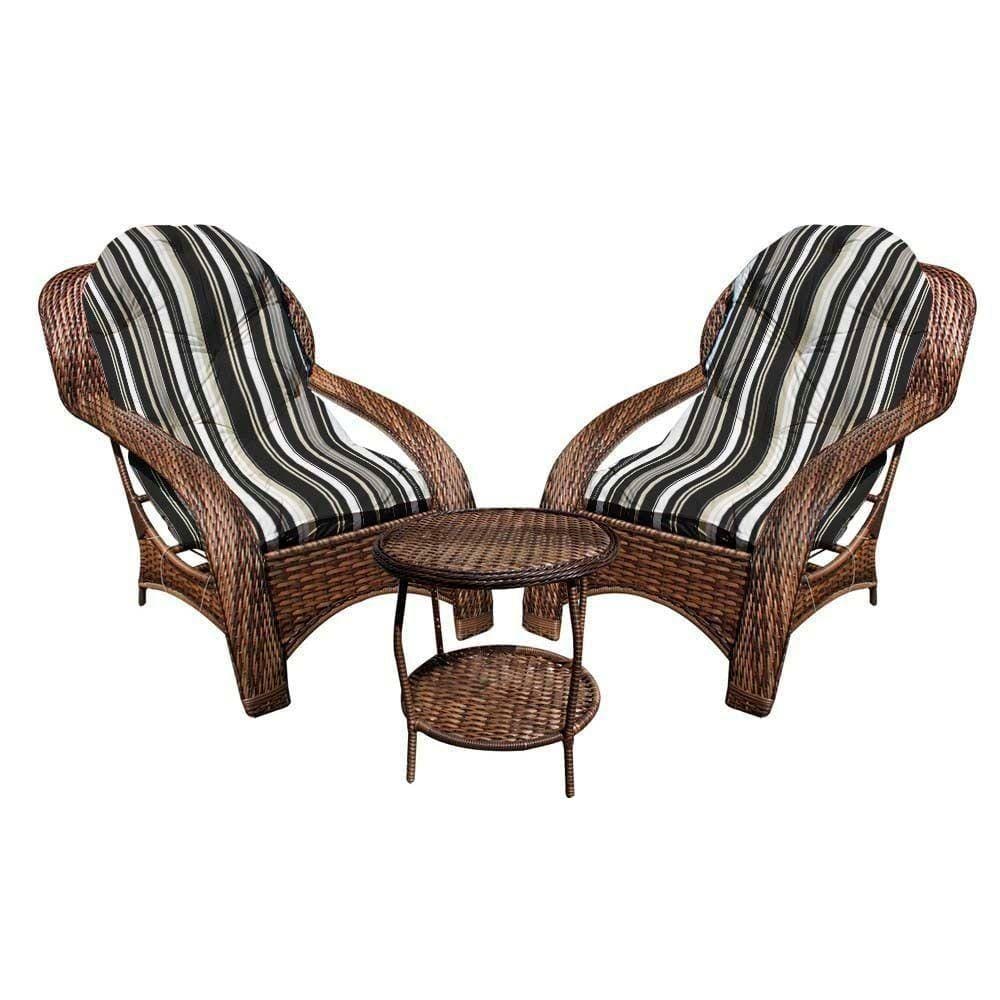 Conjunto De 2 Poltronas + Mesa De Centro Preto