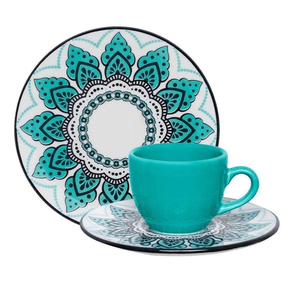 Kit Café Jogo Lanche Coup Serene Oxford Porcelana 8 Peças