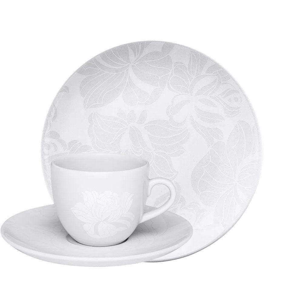 Kit Café Jogo Lanche Coup Blanc Oxford Porcelana 8 Peças