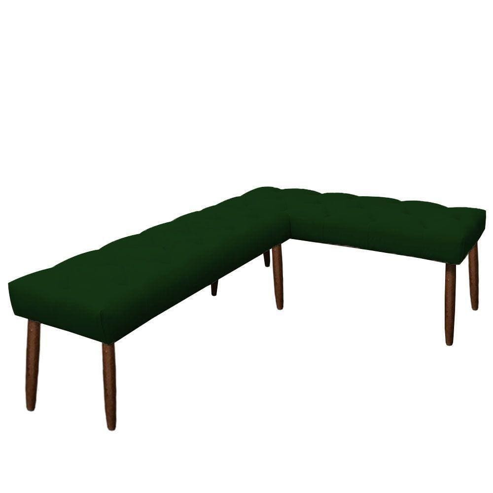 Banco De Canto Estofado Sira Suede Pés Palito Castanho C05 - D`rossi Cor Verde