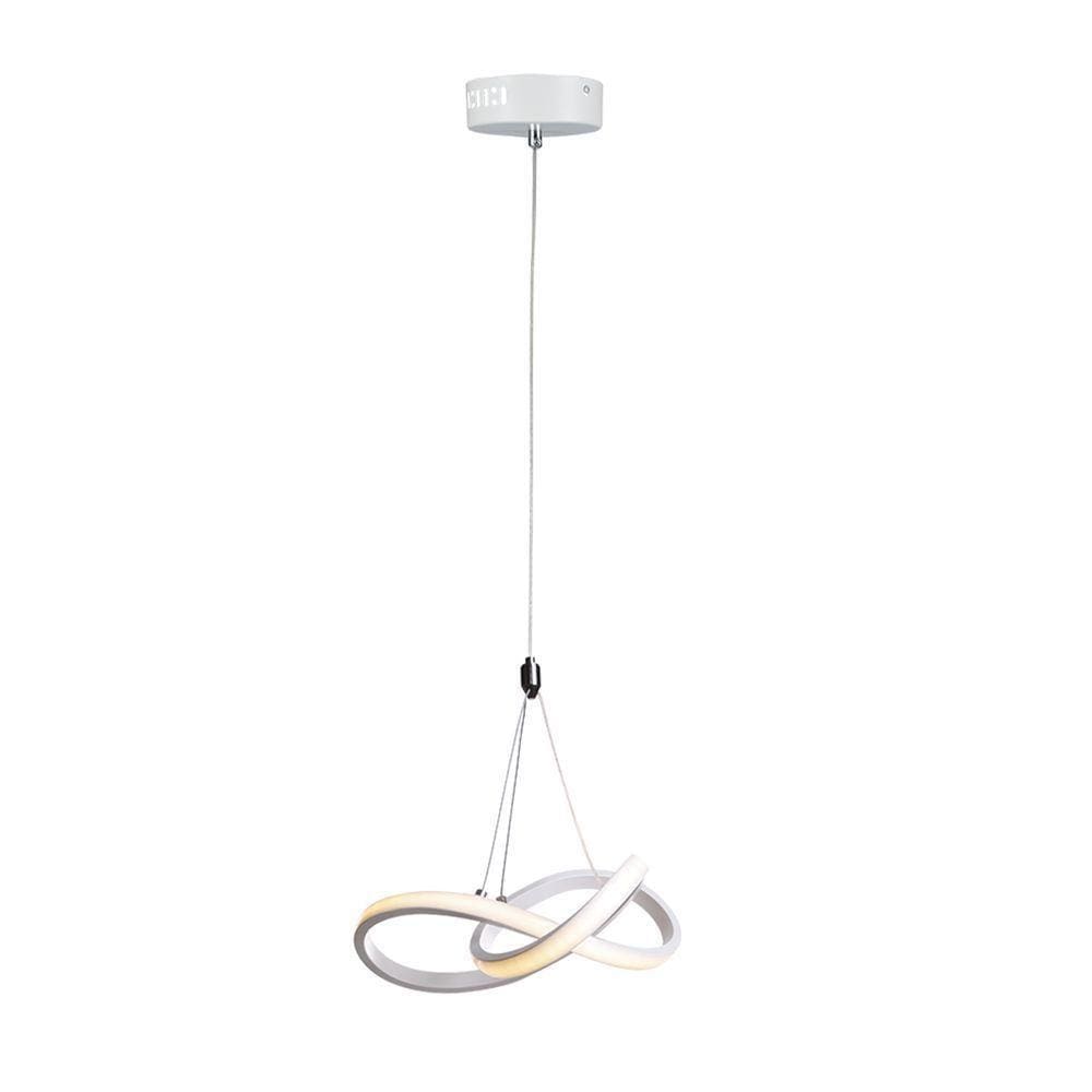 Lustre Pendente Taschibra Dubai 15w Led 25cm Luz Quente 3000k Bivolt Branco