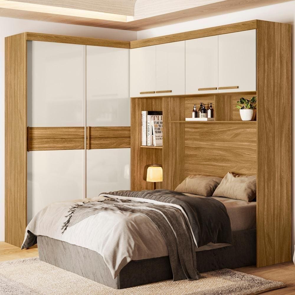 Dormitorio Modulado Casal 6 Portas Fl0270 Freijo Off White Moval Freijo Off White