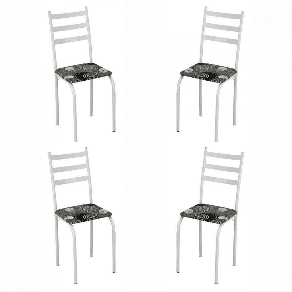 Conjunto Com 4 Cadeiras Maraba Liso Branco Assento Paraopeba Teixeira Branco