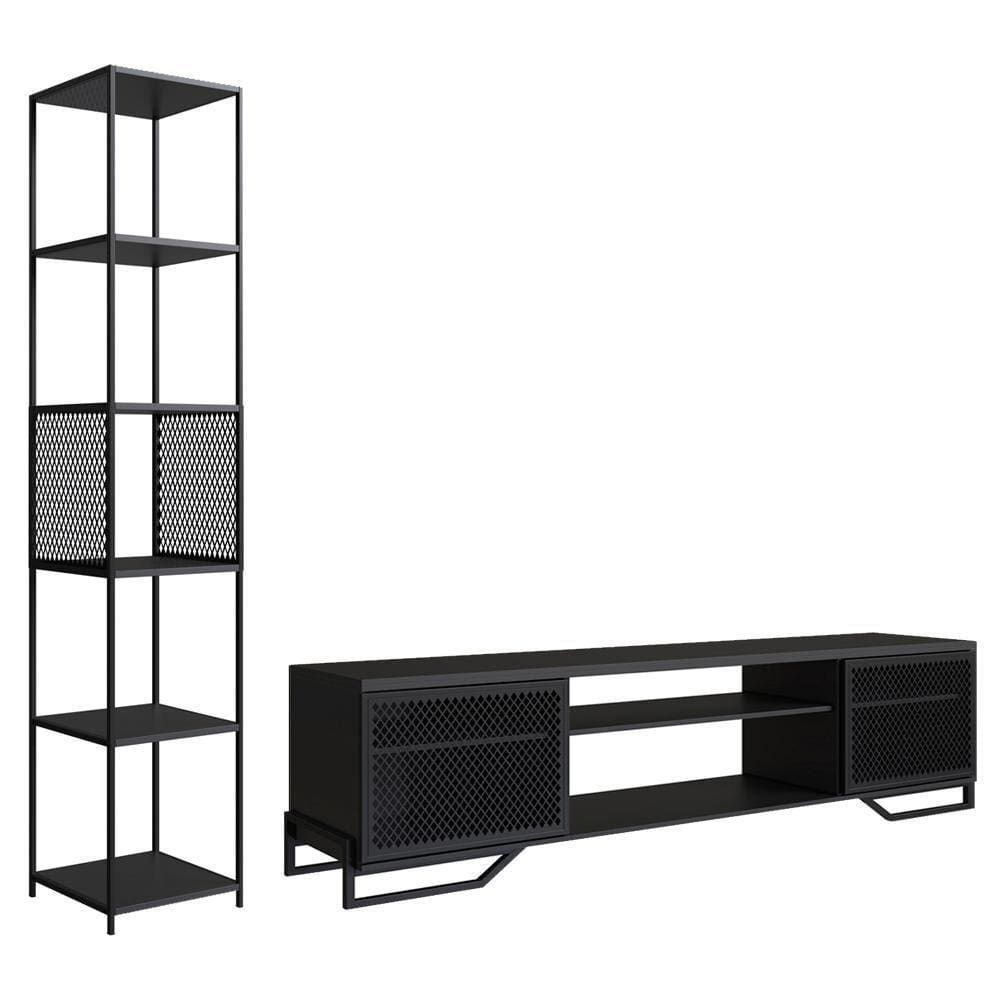 Rack 180 Cm 2 Pt Estante Prateleira Industrial 27x23 Preto Pp Preto