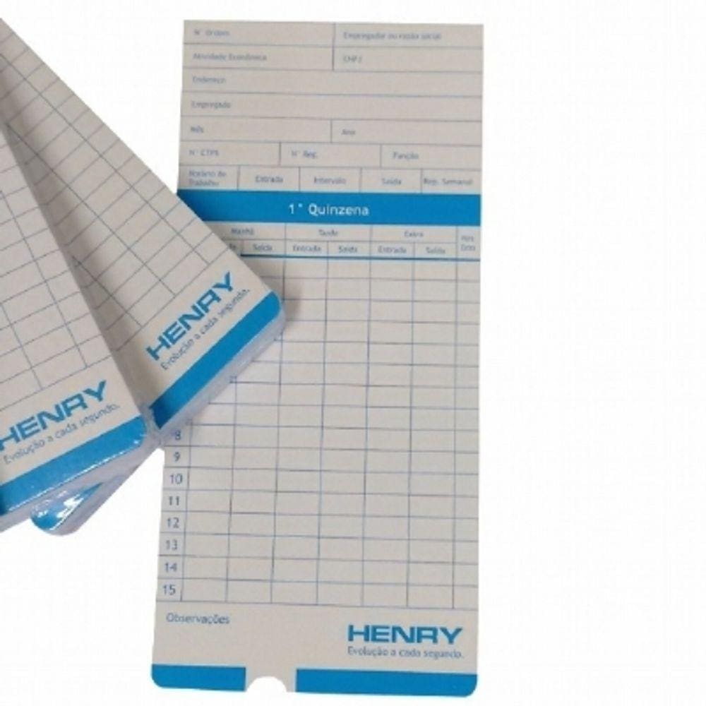 Cartão De Ponto Relógio Henry Vega 400 Un + 1 Fita Md01