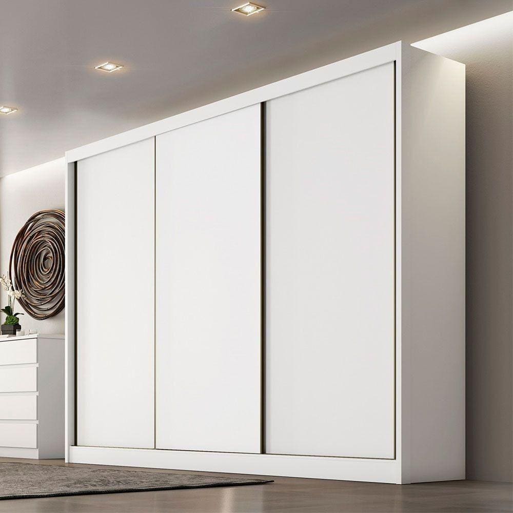Guarda Roupa Dublin 3 Portas 6 Gavetas Clic Móveis Branco