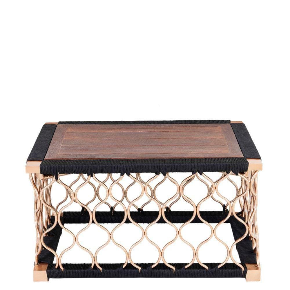 Mesa De Centro Com Tampo De Madeira E Corda Náutica