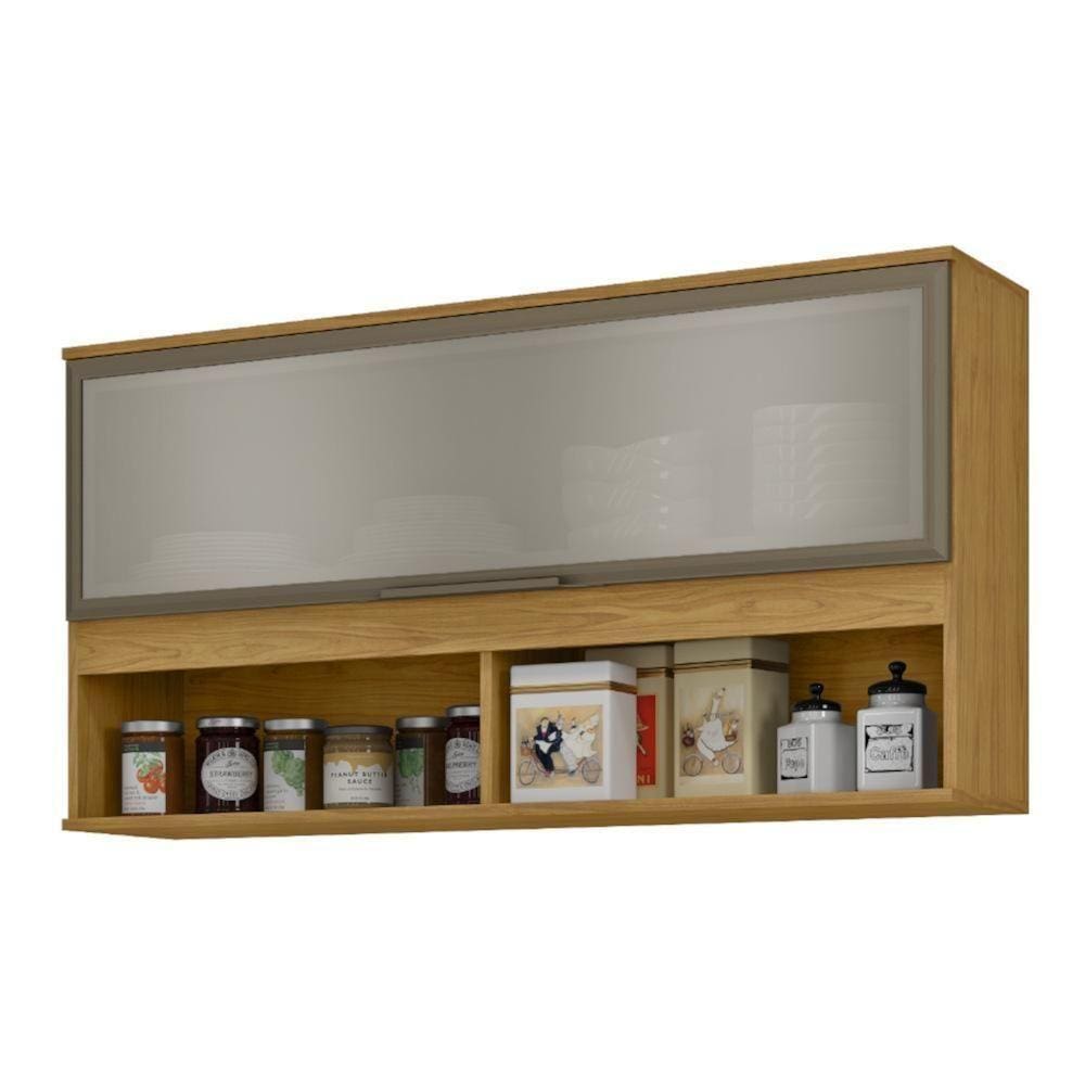 Armário Aéreo Mx Móveis Verace 120cm 1 Porta Off White