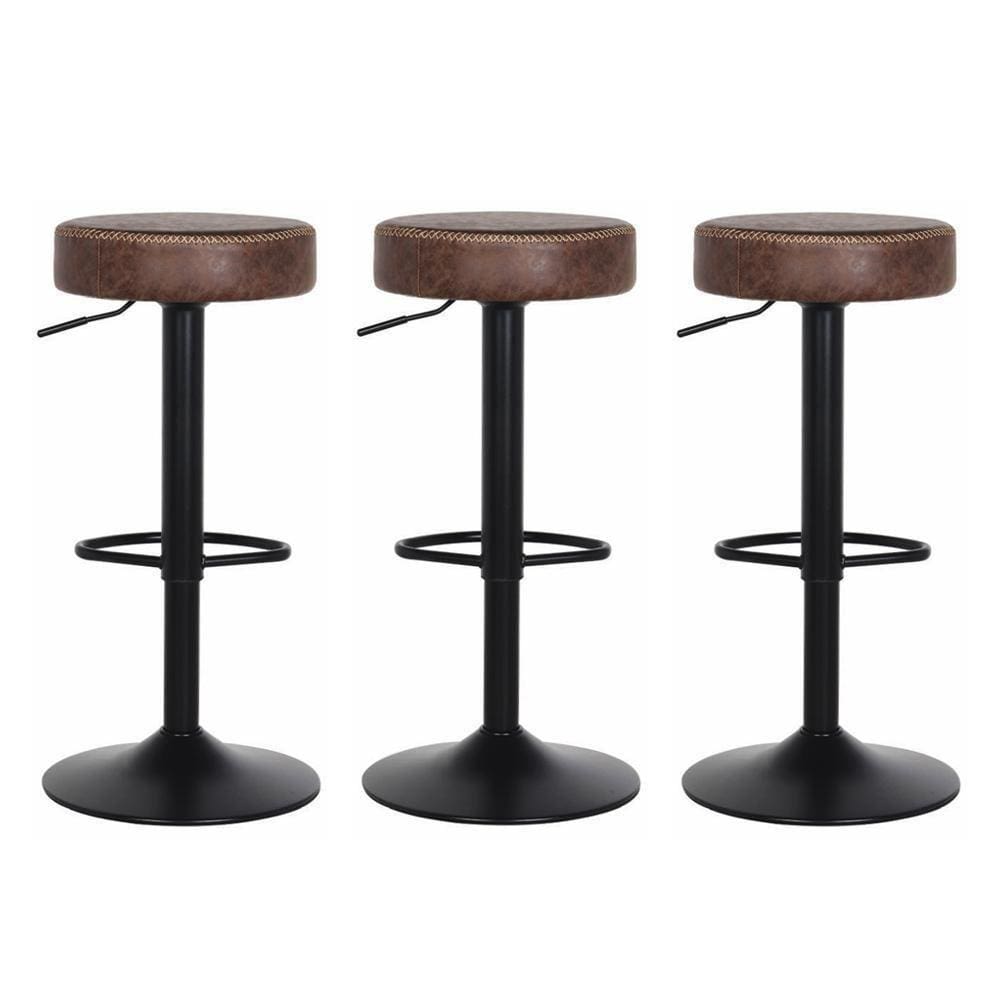 Kit 3 Banquetas Giratórias Viena Marrom Marrom