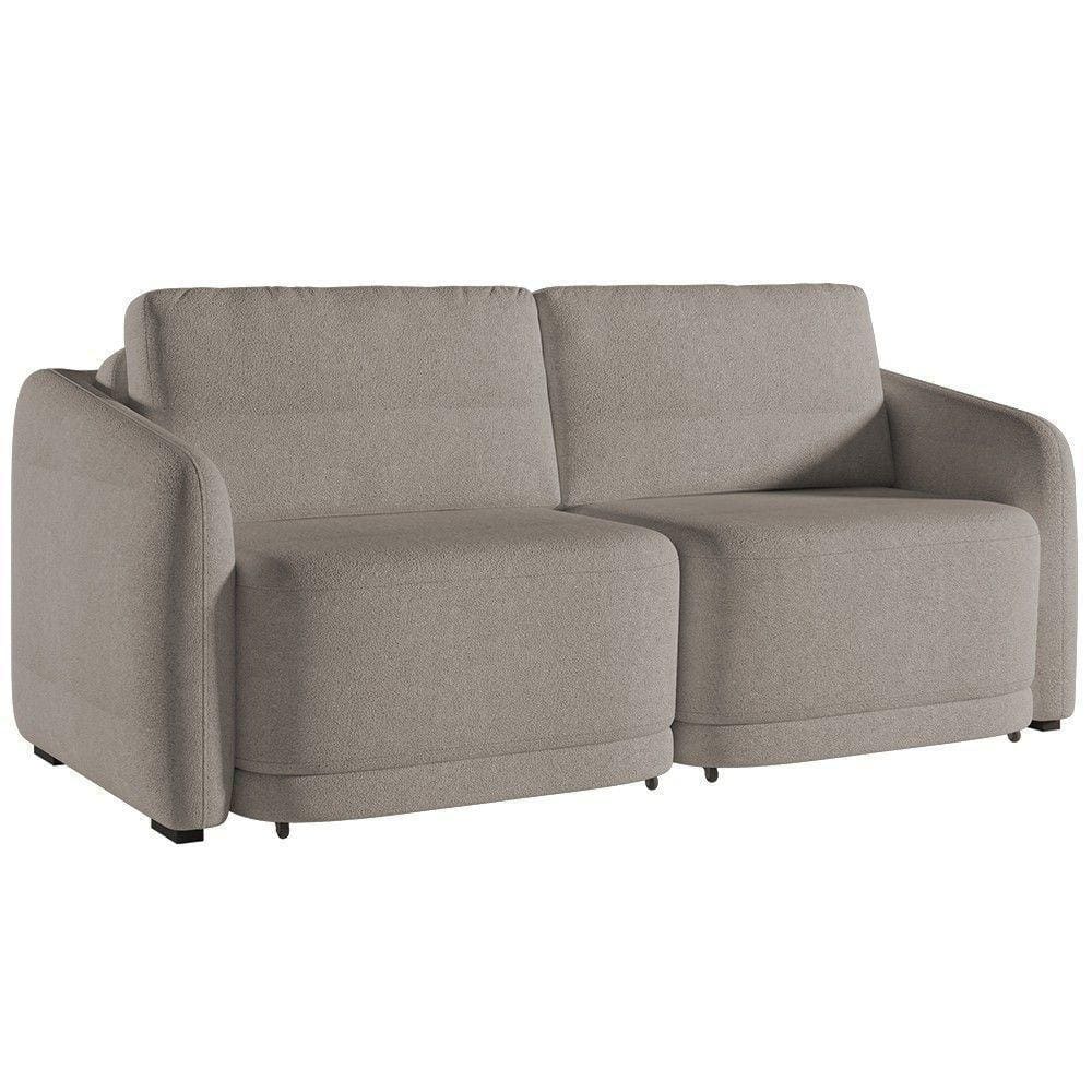 Sofá Cama Casal Para Sala 196cm Polska K04 Bouclê Bege Escuro - Mpozenato