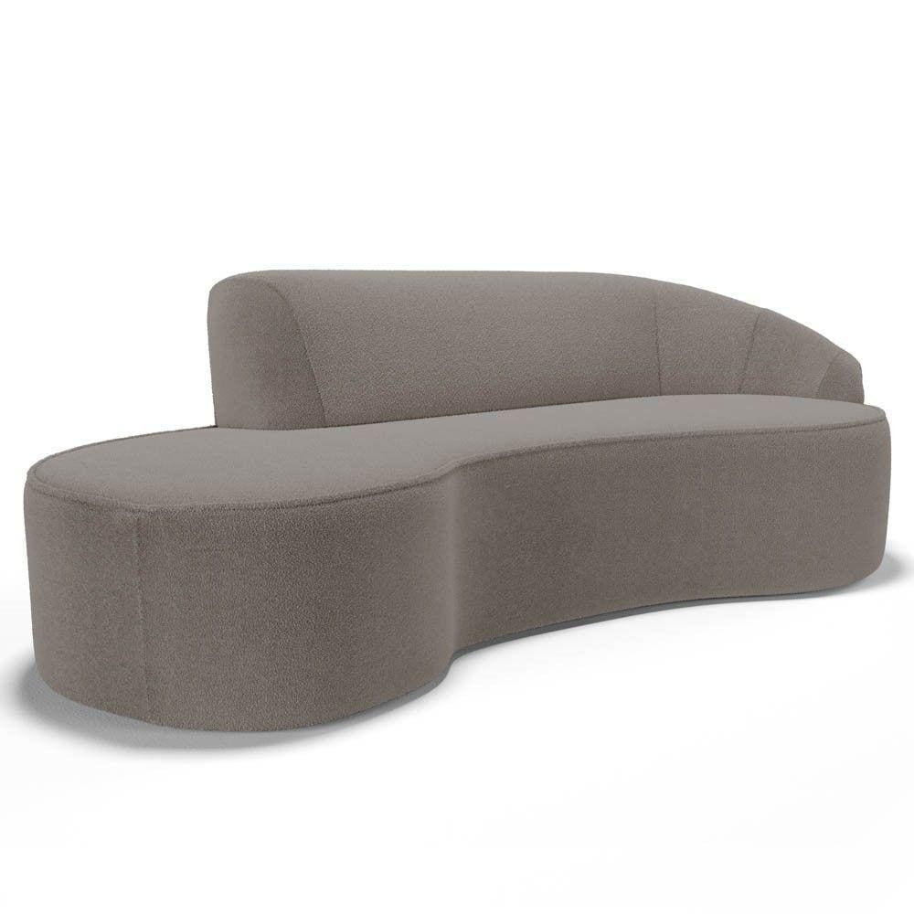 Sofá Living 2 Lugares 180cm Braço Direito Mozart D06 Bouclê Bege Escuro - Mpozenato