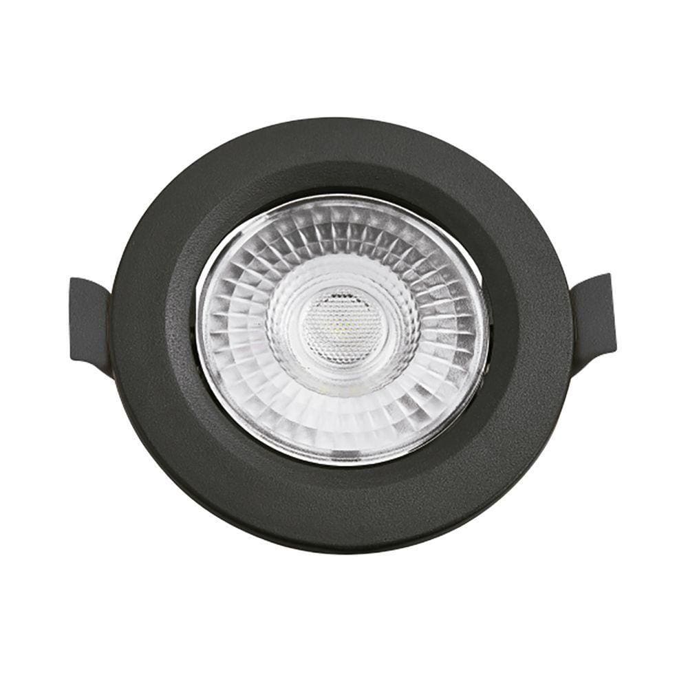 Spot De Led Embutir Slim Mr16 Redondo 6w Preto Bivolt Blumenau 3000k Luz Quente