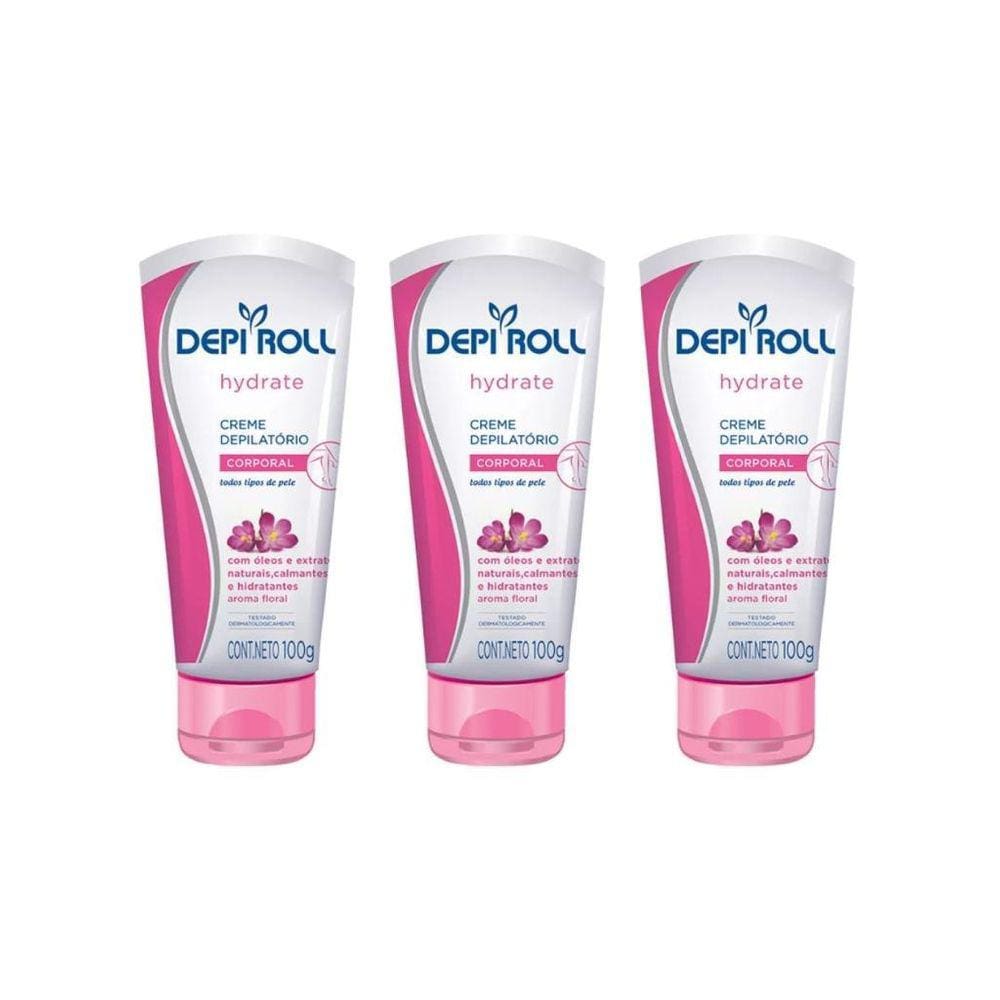 Depilatorio Depiroll Creme 100G Corpo Hydrate - Kit Com 3Un