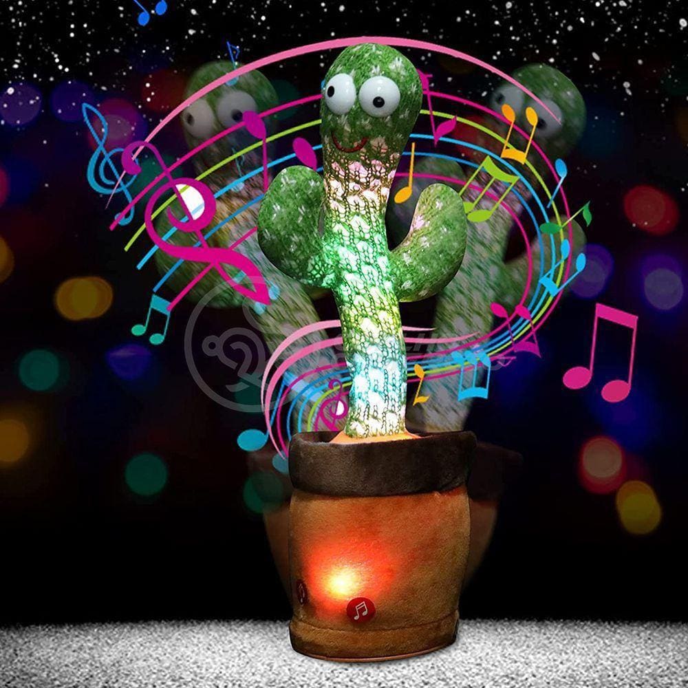 Brinquedo Cacto Dançante Pelúcia 120 Músicas Fala Repete Usb