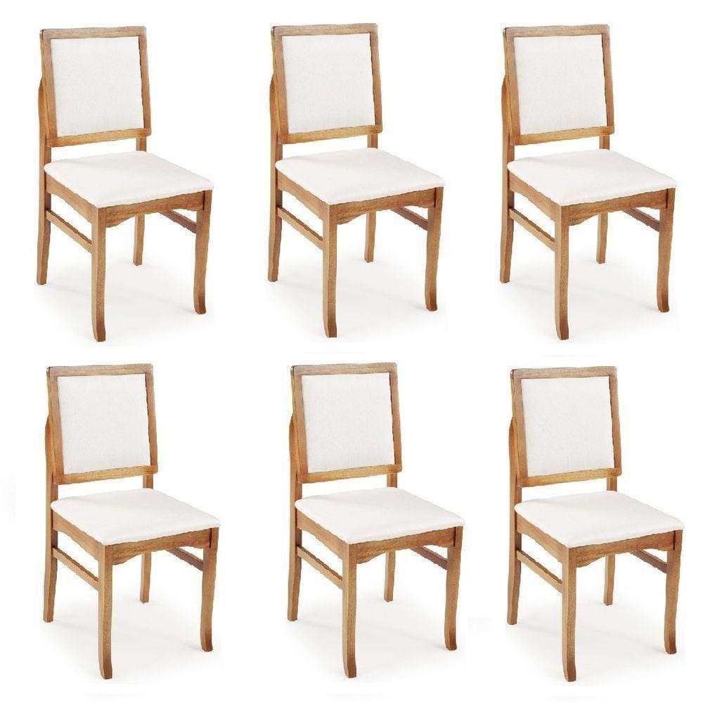 Combo 6 Cadeiras Estofadas Bella Champagne