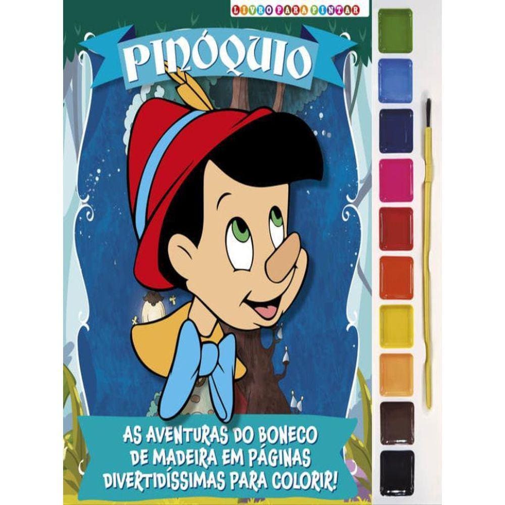 Pinóquio Livro Para Pintar Com Aquarela