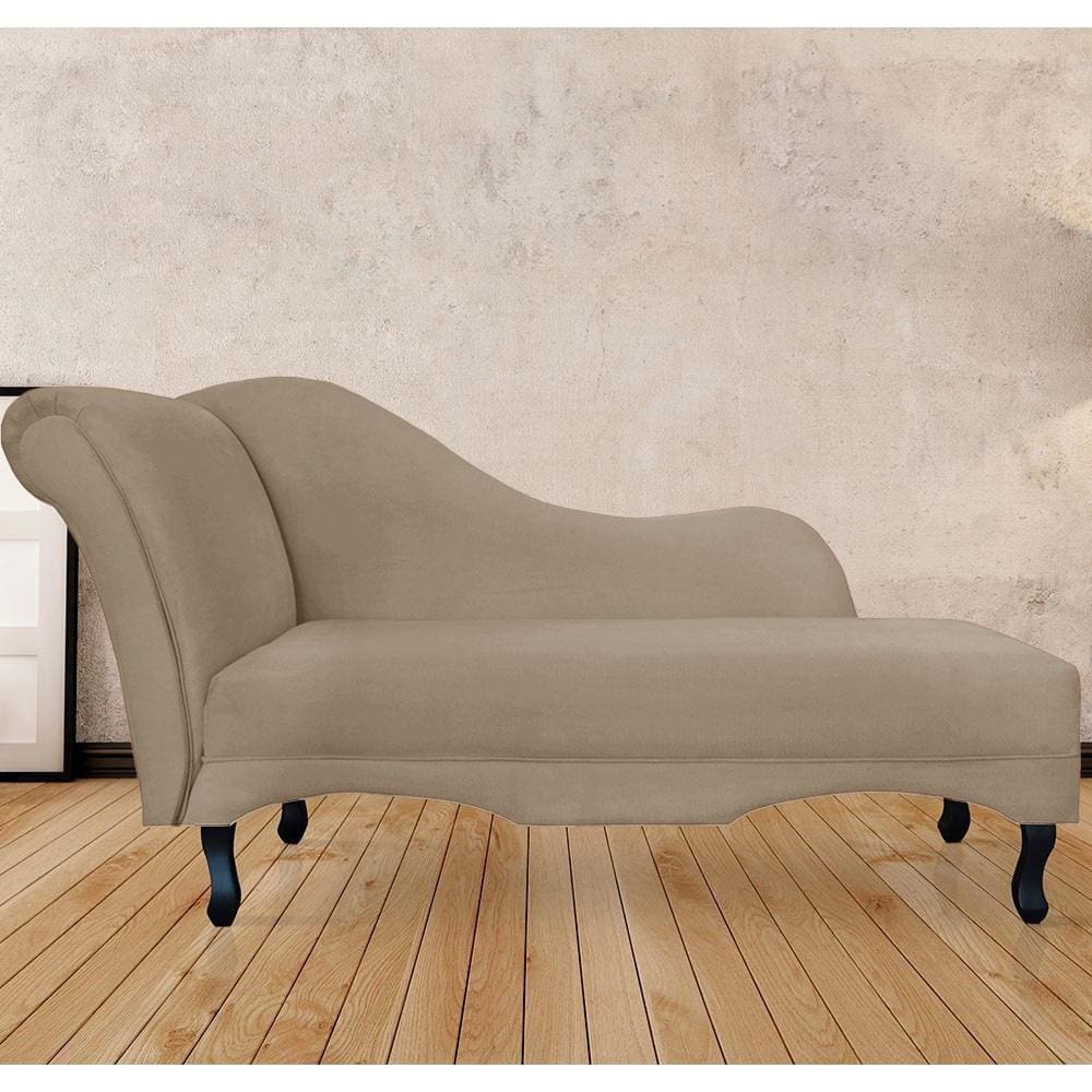 Recamier Divã Sofá Olivia Psicologia Consultório Suede Cappuccino - LM DECOR