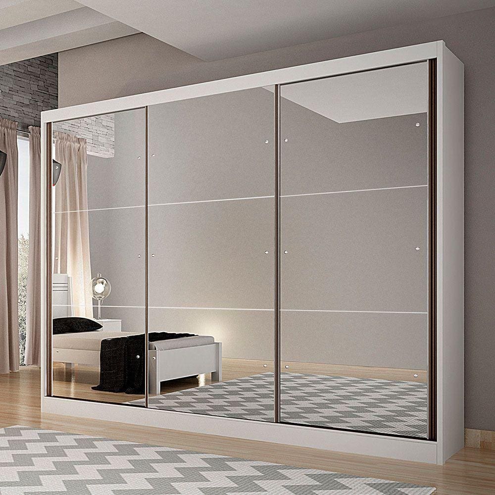 Guarda Roupa Palermo 3 Portas 6 Gavetas  Clic Móveis Branco