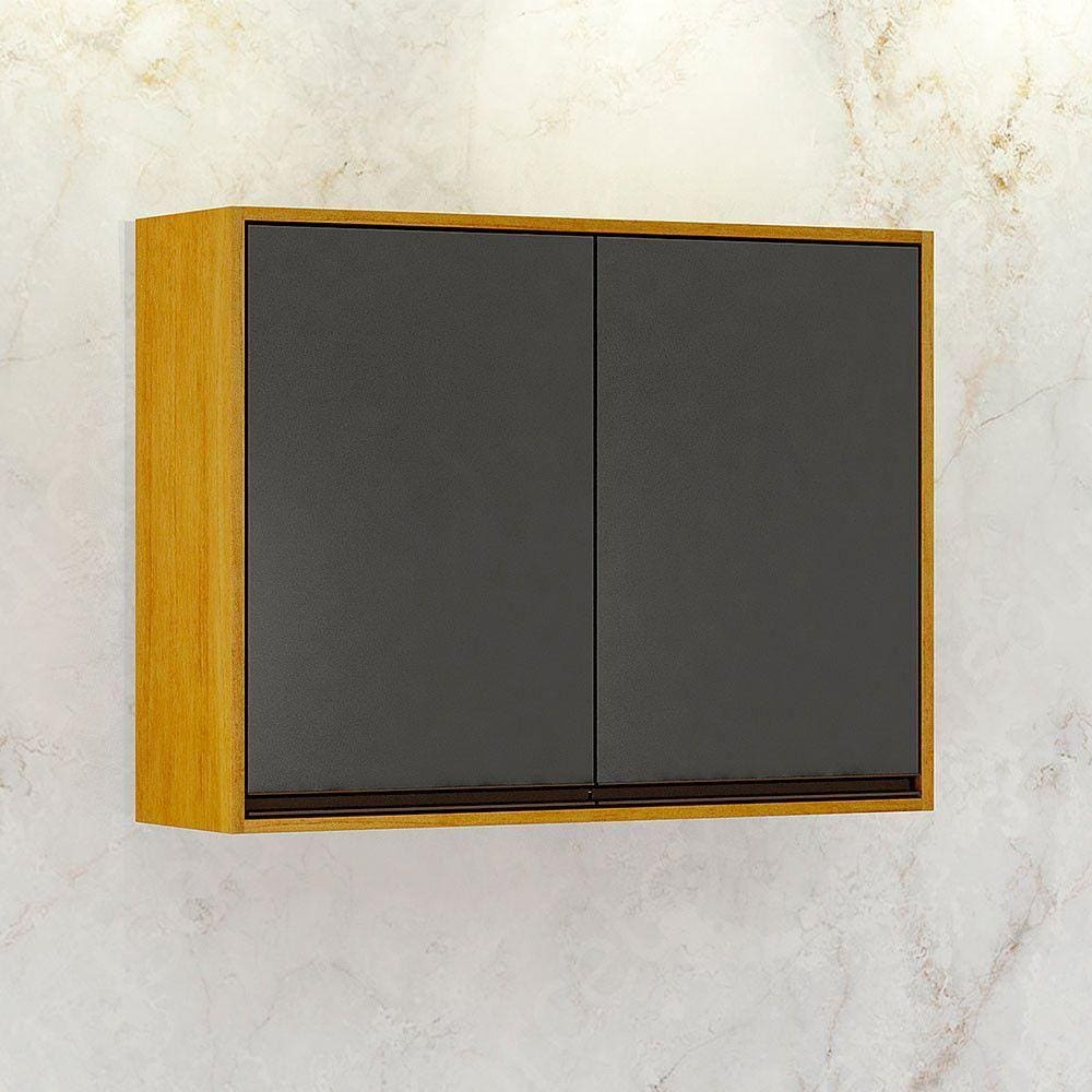 Armário Aéreo 2 Portas 1 Prateleira Eduarda Chf Móveis Cinamomo-grafite