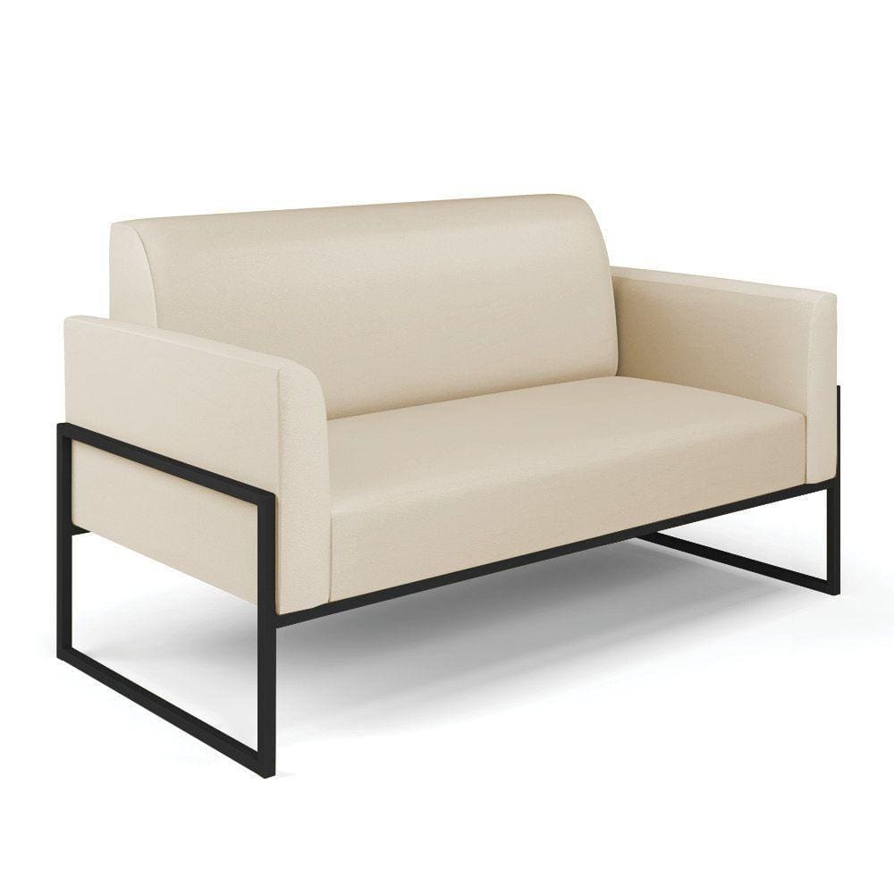 Sofá Namoradeira Base Industrial Alta Preto Marisa Corino D03 - D\\`rossi Cor Bege