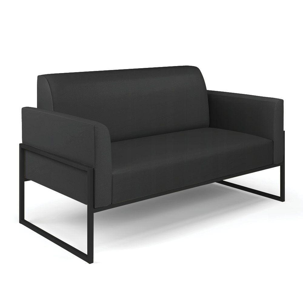 Sofá Namoradeira Base Industrial Alta Preto Marisa Corino Preto D03 - D\\`rossi
