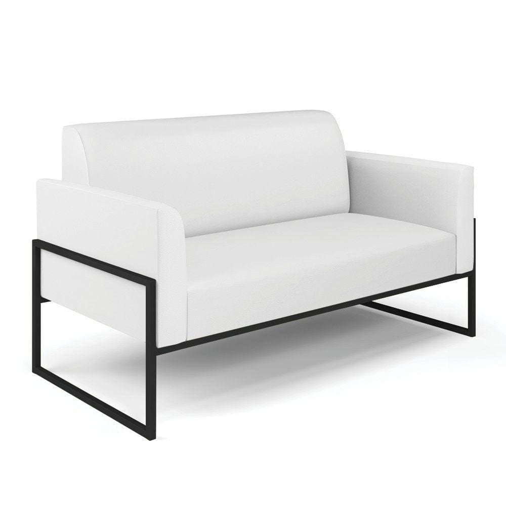 Sofá Namoradeira Base Industrial Alta Preto Marisa Corino Branco D03 - D\\`rossi