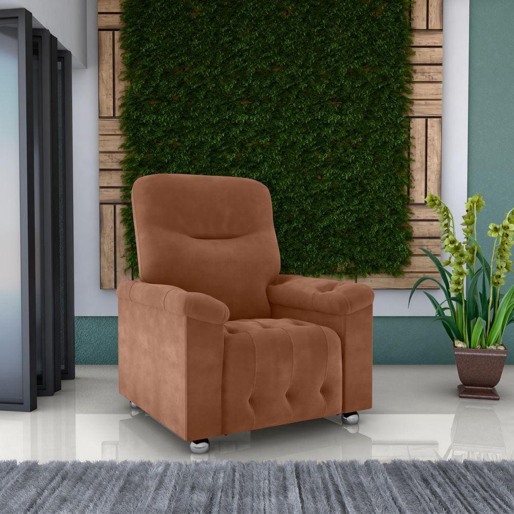 Poltrona Reclinável MX38 Virtus Veludo Ferrugem E435 - Matrix