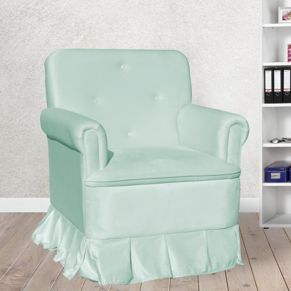 Poltrona Amamentação Laura Veludo Acqua - LM DECOR