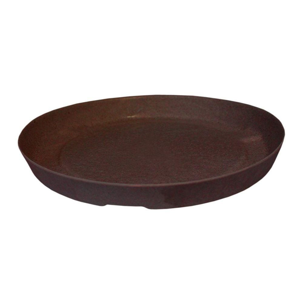 Prato para Vasos de Planta Redondo Slim 28 Aço Corten