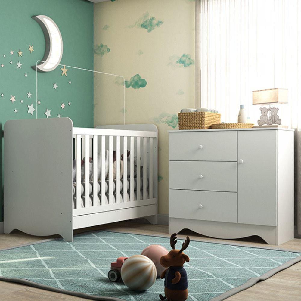 Quarto Infantil Berço e Cômoda Ben Móveis Peroba
