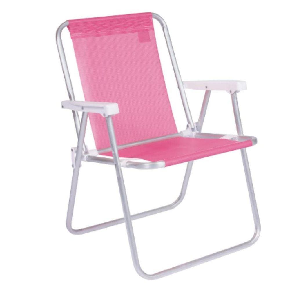 Cadeira Alta Aluminio Sannet Rosa - Mor