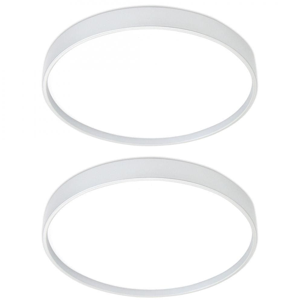 Kit 2 Lustres Plafon Space Redondo Branco 38x3.8 Cm 3000k