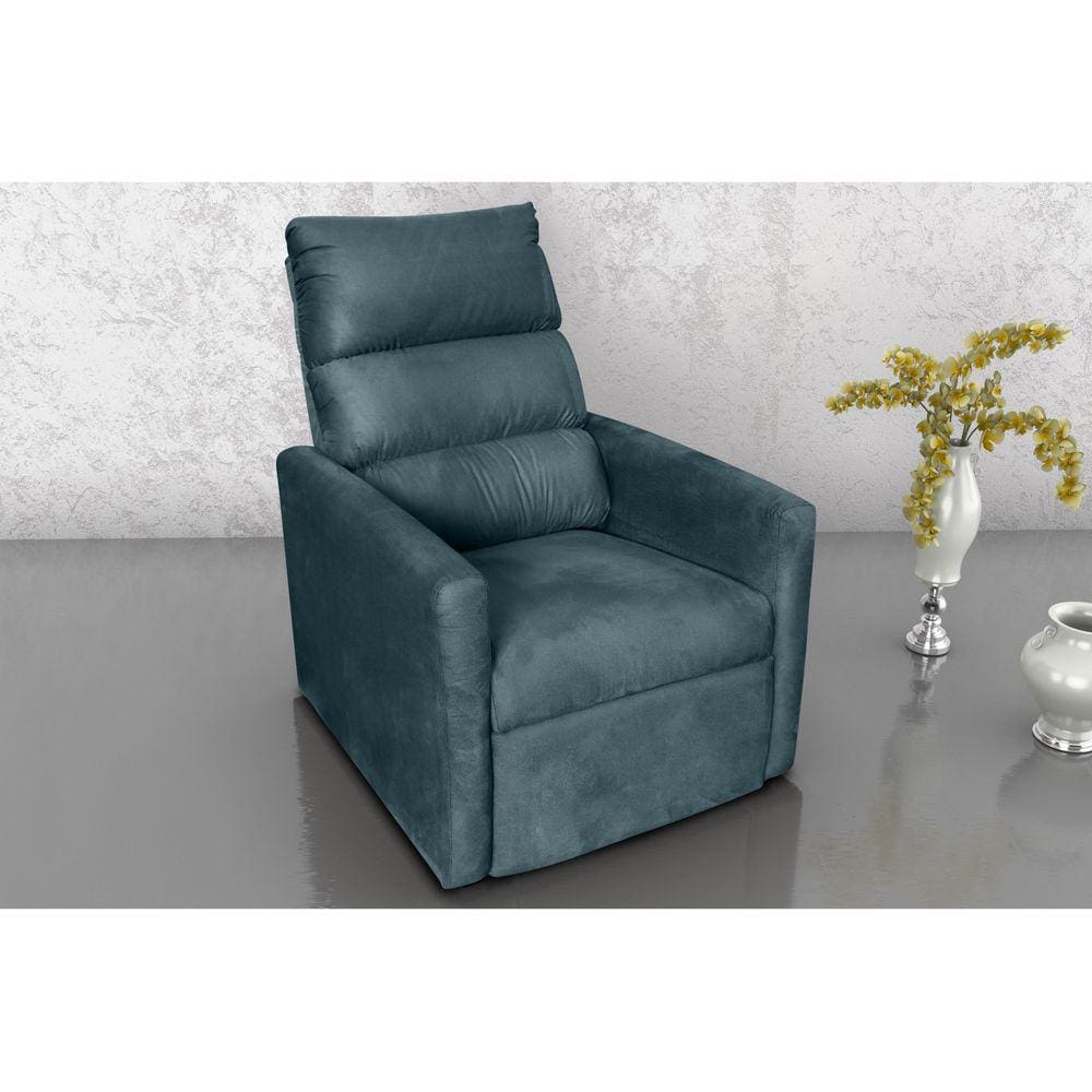 Poltrona Reclinável MX14 Turin Suede Petroleo B257 - Matrix