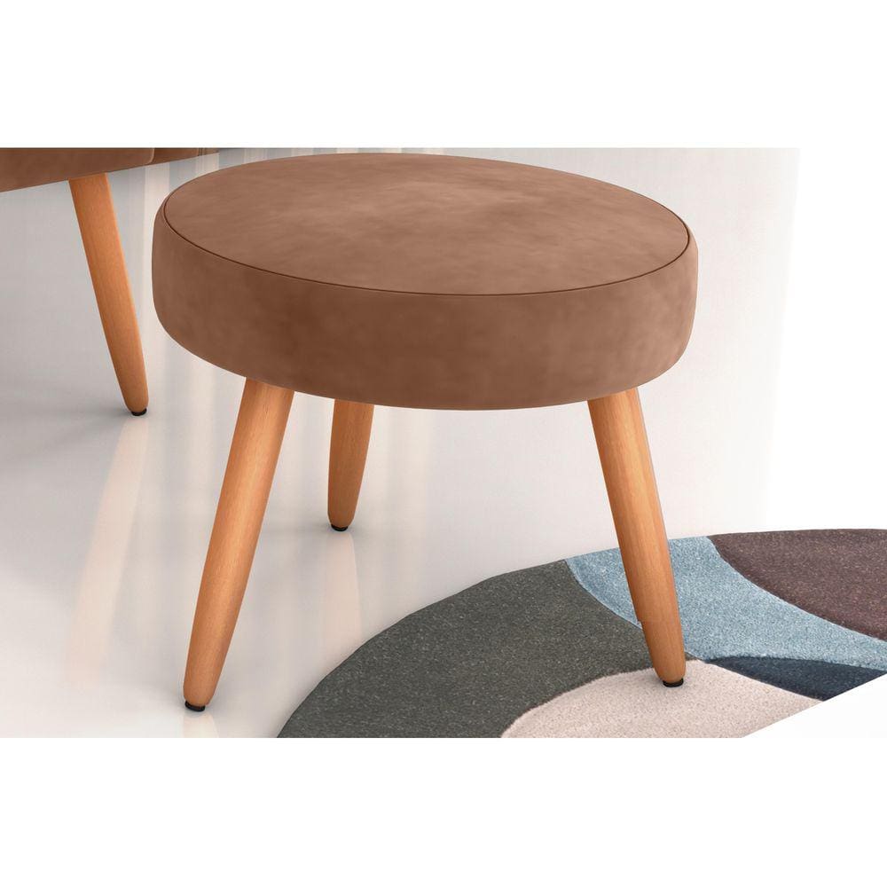 Puff Decorativo Dallas Veludo Ferrugem E435 - Matrix