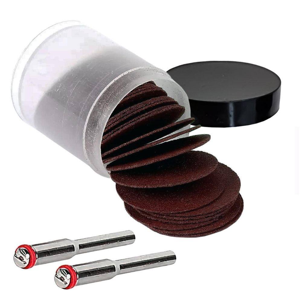 Kit 35 Discos De Corte 24Mm 2 Hastes 3Mm Para Micro Retífica