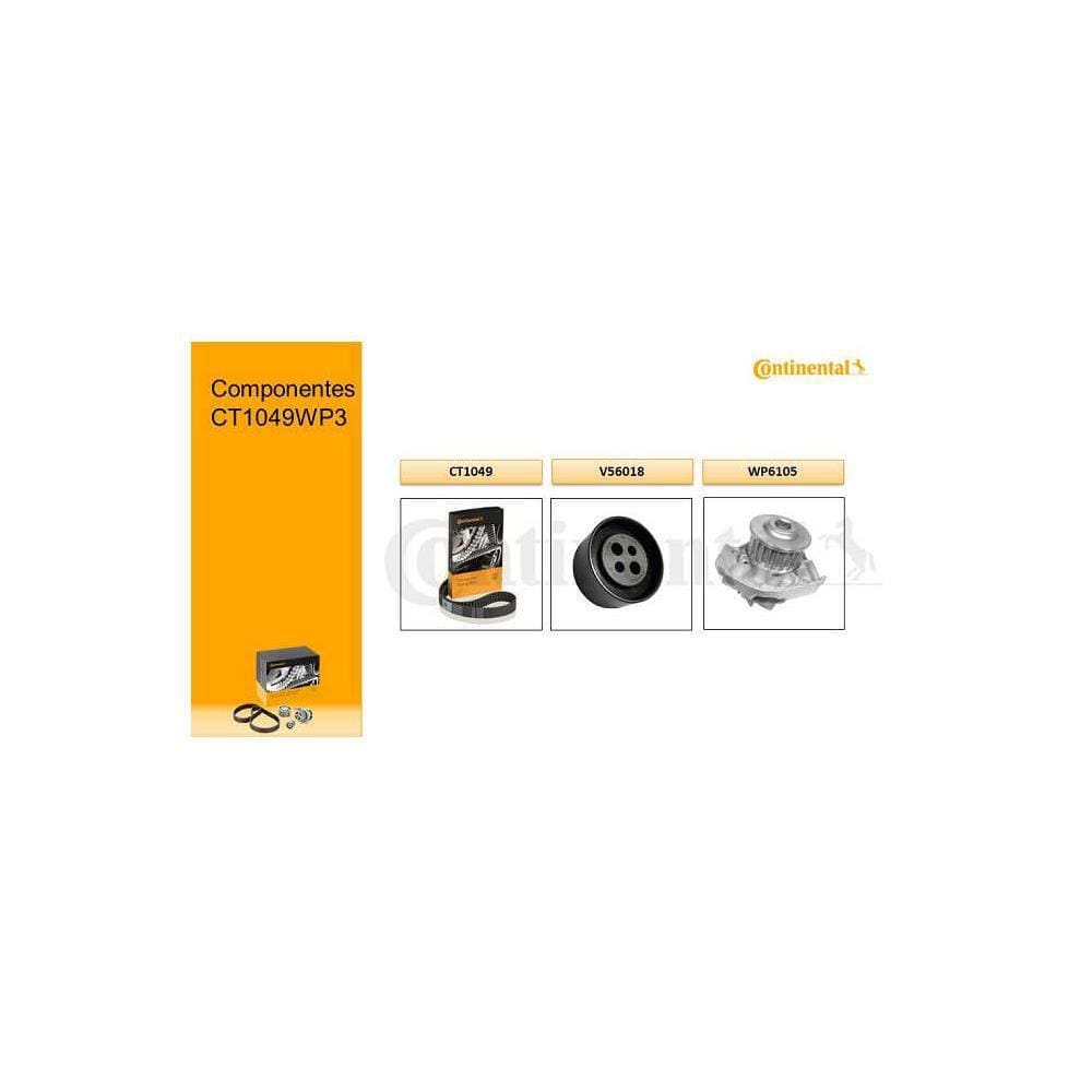 Kit da Correia de Sncronismo c/ Bomba D`água - CONTITECH - CT1049WP3