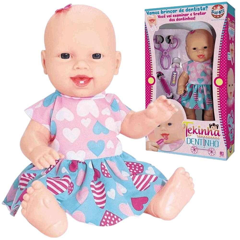 Boneca Tekinha Dentinho com Acessórios de Dentista