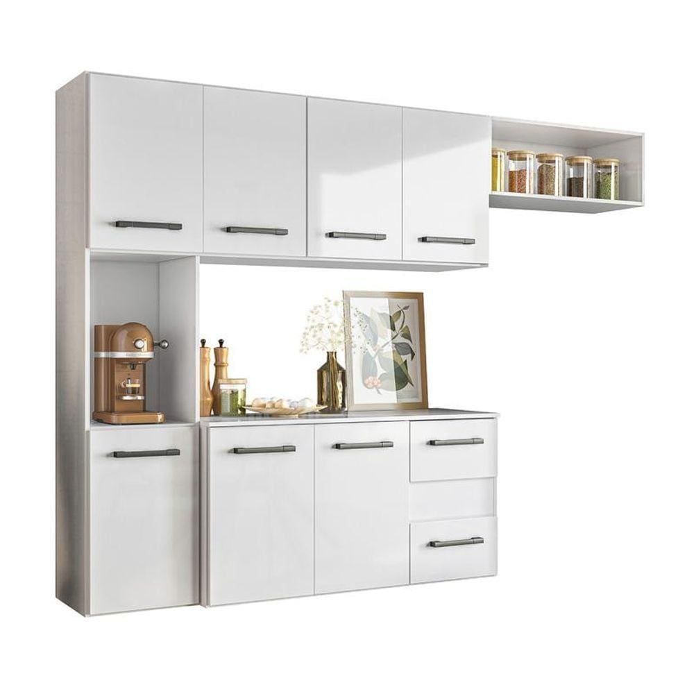 Cozinha Suspensa Juliete Branco/branco Uv - Nicioli
