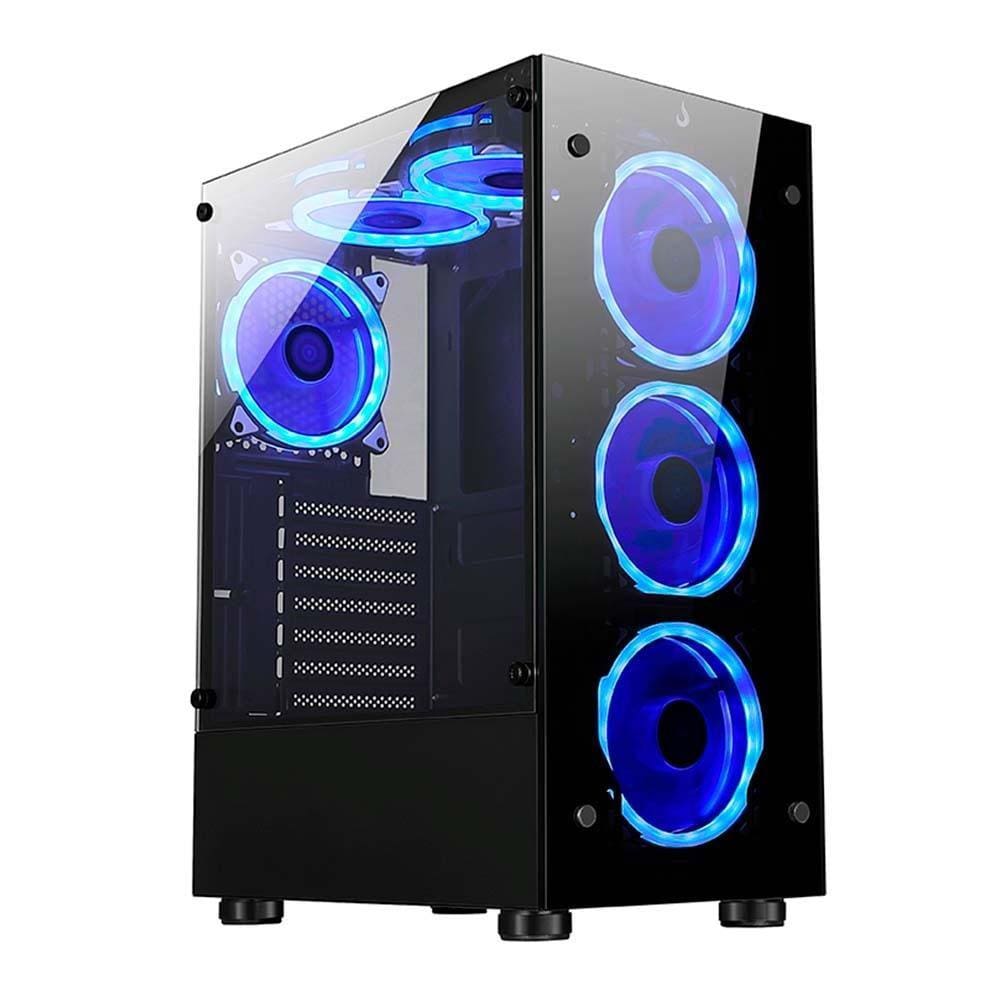 Gabinete Gamer Rise Mode Glass 06X MidTower S/Fan S/Fonte Vidro Temperado Preto - RM-CA-06X-FB